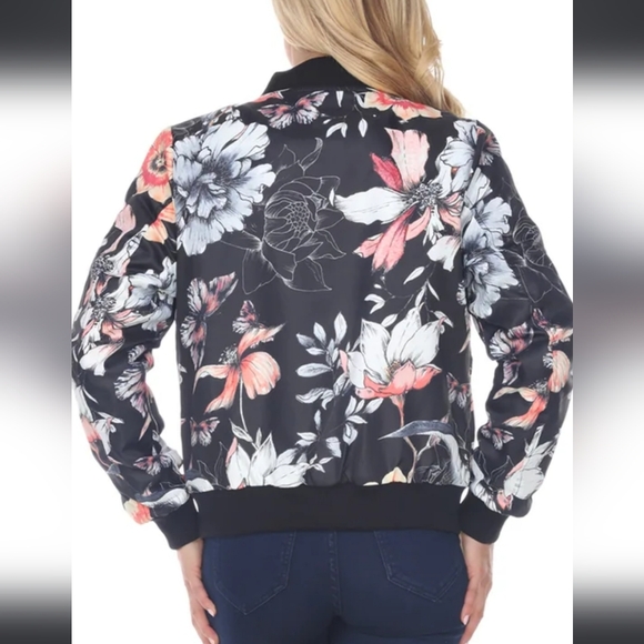White Mark Floral Bomber Jacket - Picture 7 of 7
